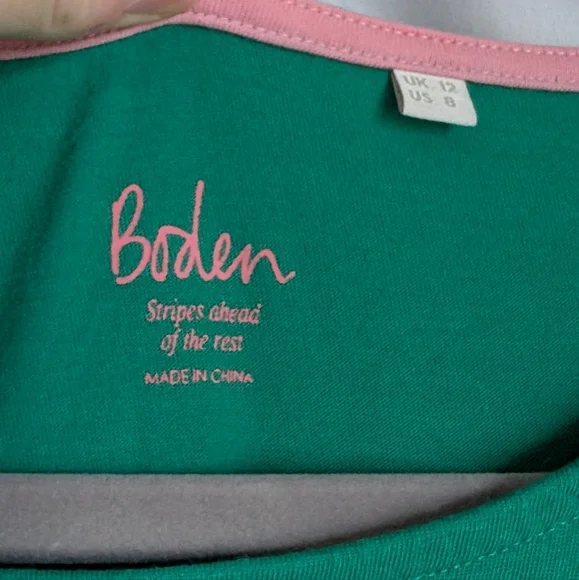 Boden Rainbow Striped Colorblock T-Shirt Short Sleeve 100% Cotton - Picture 5 of 11